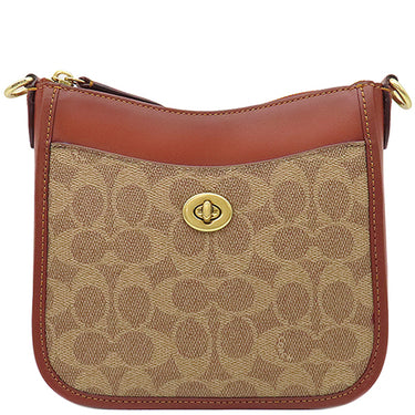 コーチ COACH シグネチャー CC391B4NQ4 TAN RUST コーティングキャンバス レザー ショルダーバッグ ヴィンテージ金具 茶 ゴールド金具