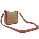 コーチ COACH シグネチャー CC391B4NQ4 TAN RUST コーティングキャンバス レザー ショルダーバッグ ヴィンテージ金具 茶 ゴールド金具