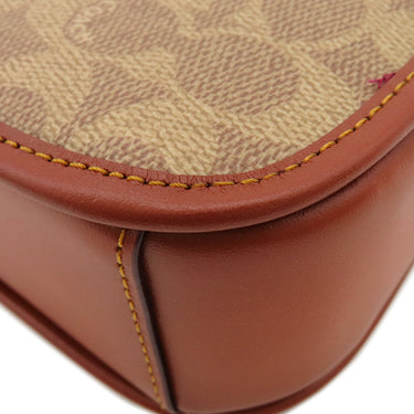 コーチ COACH シグネチャー CC391B4NQ4 TAN RUST コーティングキャンバス レザー ショルダーバッグ ヴィンテージ金具 茶 ゴールド金具