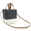 マルニ MARNI ミュゼオ ソフト SHMP0039Q0P5070ZO281 グレー×ホワイト×ブラウン ウール ポリアミドナイロン カーフレザー 2WAYバッグ ゴールド金具 ショルダー ハンドバッグ トート フェルト
