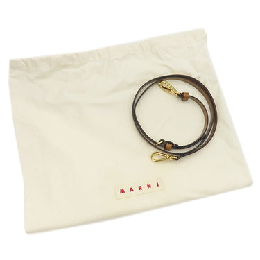 マルニ MARNI ミュゼオ ソフト SHMP0039Q0P5070ZO281 グレー×ホワイト×ブラウン ウール ポリアミドナイロン カーフレザー 2WAYバッグ ゴールド金具 ショルダー ハンドバッグ トート フェルト