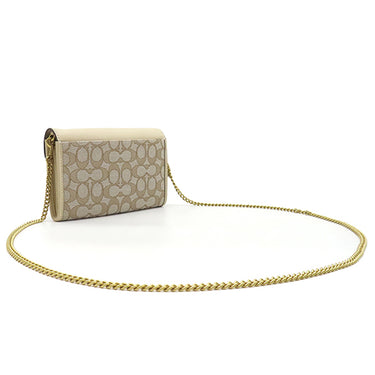 コーチ COACH タビー シグネチャー CA192B4SHG ベージュ系 キャンバス レザー チェーンウォレット ヴィンテージ金具 アイボリー 新品 未使用