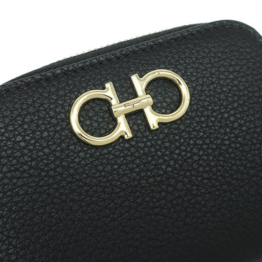 フェラガモ FERRAGAMO ダブル ガンチーニ 2204060758664 ブラック カーフ コインケース ゴールド金具 カードケース 小銭入れ 新品 未使用