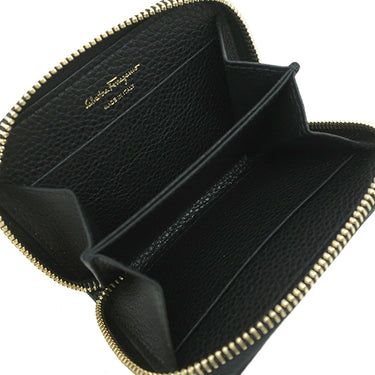 フェラガモ FERRAGAMO ダブル ガンチーニ 2204060758664 ブラック カーフ コインケース ゴールド金具 カードケース 小銭入れ 新品 未使用