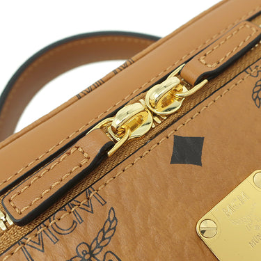 エムシーエム MCM ヴィセトス オリジナル ロックスター バニティケース MYZ8AVI01CO001 コニャック ヴィセトスコーテッドキャンバス ナッパレザー 2WAYバッグ ゴールド金具 茶 斜め掛け