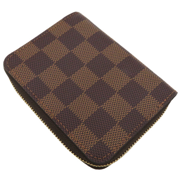 ルイヴィトン LOUIS VUITTON ジッピー コインパース N63070 ダミエエベヌ ダミエキャンバス コインケース ゴールド金具 茶 ラウンドファスナー 小銭入れ