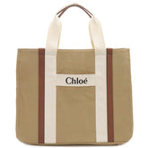 クロエ Chloe キッズ チェンジングバッグ C90400231 ストーンライトブラウン コットン トートバッグ ゴールド金具 ショルダー  マザーズバッグ トート