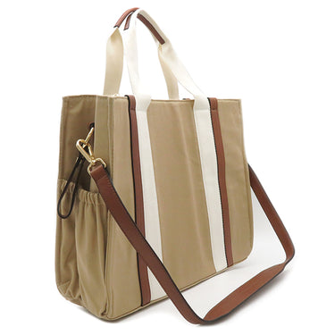 クロエ Chloe キッズ チェンジングバッグ C90400231 ストーンライトブラウン コットン トートバッグ ゴールド金具 ショルダー マザーズバッグ トート