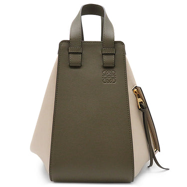 ロエベ LOEWE ハンモック スモール A538S35X194366 カーキXベージュ カーフ 2WAYバッグ ゴールド金具 緑 新品 未使用