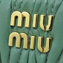 ミュウミュウ MIU MIU マテラッセ コンパクトウォレット 5ML522 2FPP F0092 SALVIA レザー 二つ折り財布 ゴールド金具 緑 新品 未使用