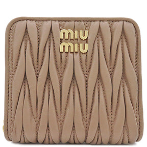 ミュウミュウ MIU MIU マテラッセ コンパクトウォレット 5ML522 2FPP F0770 CAMMEO レザー 二つ折り財布 ゴー