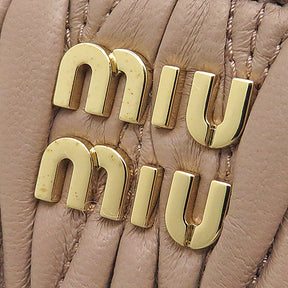 ミュウミュウ MIU MIU マテラッセ コンパクトウォレット 5ML522 2FPP F0770 CAMMEO レザー 二つ折り財布 ゴールド金具 新品 未使用