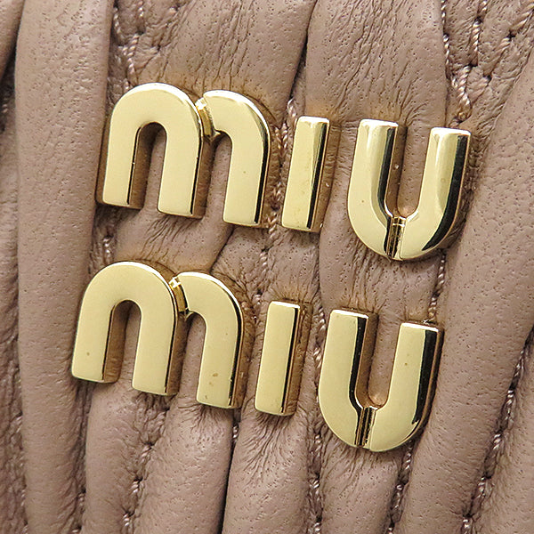 ミュウミュウ MIU MIU マテラッセ コンパクトウォレット 5ML522 2FPP F0770 CAMMERO レザー 二つ折り財布 ゴールド金具 新品 未使用