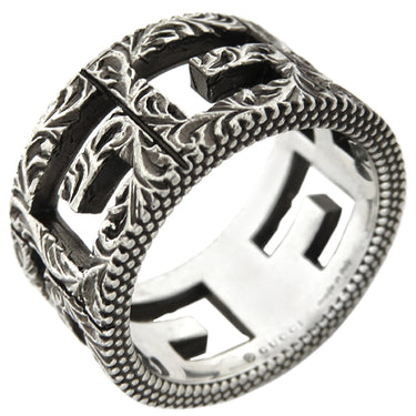 グッチ GUCCI スクエアG 551918 J8400 0811 シルバー シルバー925 #13 リング 指輪 スターリングシルバー エイジング加工 12号