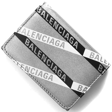 バレンシアガ BALENCIAGA エブリディエル ミニ 55192100T0N1480 カーフ 三つ折り財布 シルバー金具