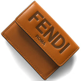 フェンディ FENDI ローママイクロ 8M0395AAYZF0QVK カーフレザー 三つ折り財布 ゴールド金具