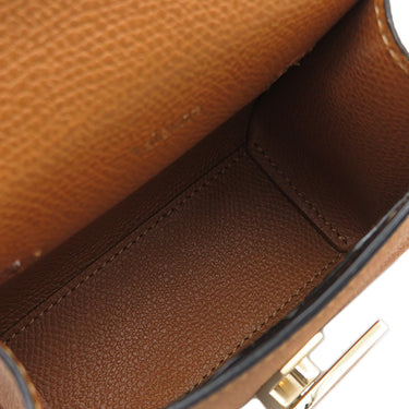 ヴァレクストラ Valextra イジィデベルト V3E61028000HOC ハバナブラウン グレインレザー 2WAYバッグ ゴールド金具 茶 ミニバッグ ベルトバッグ 新品 未使用