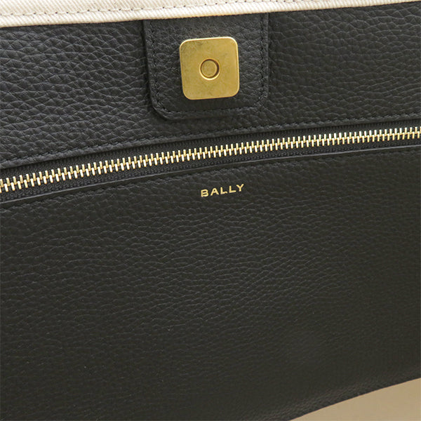 バリー BALLY バーキープオン BARKEEPONEWI1820 ナチュラルホワイト×ブラック ファブリック ボヴィンレザー トートバッグ ヴィンテージ金具 新品 未使用