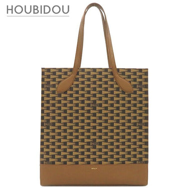 バリー BALLY キープオン KEEP ON NS 6304985 マルチデザートXオーロ PVCコーティングキャンバス トートバッグ ゴールド金具 ペナント 茶