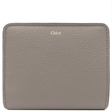 クロエ Chloe アルファベット コンパクトウォレット CHC22WP765F57053 CASHMERE GREY レザー 二つ折り財布 ゴールド金具 新品 未使用