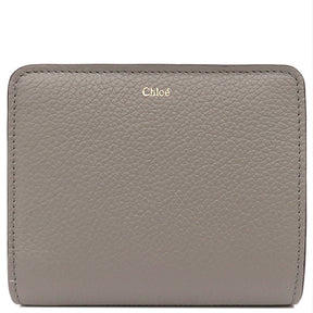 クロエ Chloe アルファベット コンパクトウォレット CHC22WP765F57053 CASHMERE GREY レザー 二つ折り財布 ゴールド金具 新品 未使用