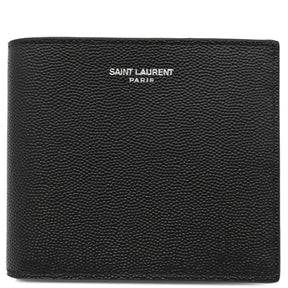 サンローラン SAINT LAURENT パリ イースト ウエスト ウォレット 396303BTY0N1000 ブラック グレインドプードルエンボスレザー 二つ折り財布 シルバー金具 黒 コンパクト