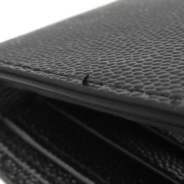 サンローラン SAINT LAURENT パリ イースト ウエスト ウォレット 396303BTY0N1000 ブラック グレインドプードルエンボスレザー 二つ折り財布 シルバー金具 黒 コンパクト