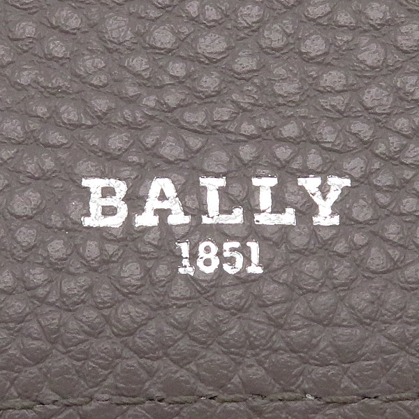 バリー BALLY ブリベル DSH 6306286 ダークミネラルグレー レザー 二つ折り財布 シルバー金具 新品 未使用