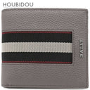 バリー BALLY ブリベル DSH 6306286 ダークミネラルグレー レザー 二つ折り財布 シルバー金具 新品 未使用