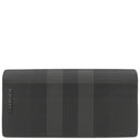 バーバリー BURBERRY チェック 長財布 8064598 ブラック×グレー スムースレザー 長財布 ガンメタル金具 二つ折り財布 新品 未使用