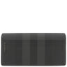 バーバリー BURBERRY チェック 長財布 8064598 ブラック×グレー スムースレザー 長財布 ガンメタル金具 二つ折り財布 新品 未使用