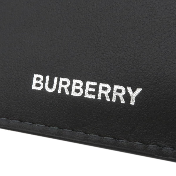 バーバリー BURBERRY チェック 長財布 8064598 ブラック×グレー スムースレザー 長財布 ガンメタル金具 二つ折り財布 新品 未使用