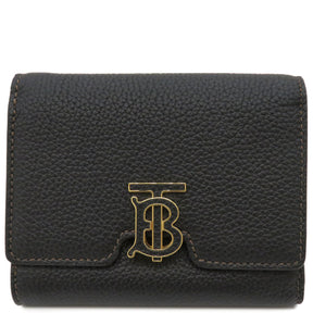 バーバリー BURBERRY LS TB COMPACT WALLET LGL 8049217 ブラック グレインレザー 三つ折り財布 ゴールド金具 黒 コンパクト