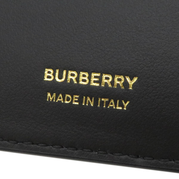 バーバリー BURBERRY LS TB COMPACT WALLET LGL 8049217 ブラック グレインレザー 三つ折り財布 ゴールド金具 黒 コンパクト