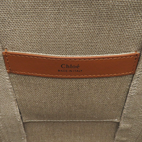 クロエ Chloe クロエ センススモール バッグ CHC23AS425L16247 ブラウン レザー リネン 2WAYバッグ ゴールド金具 茶