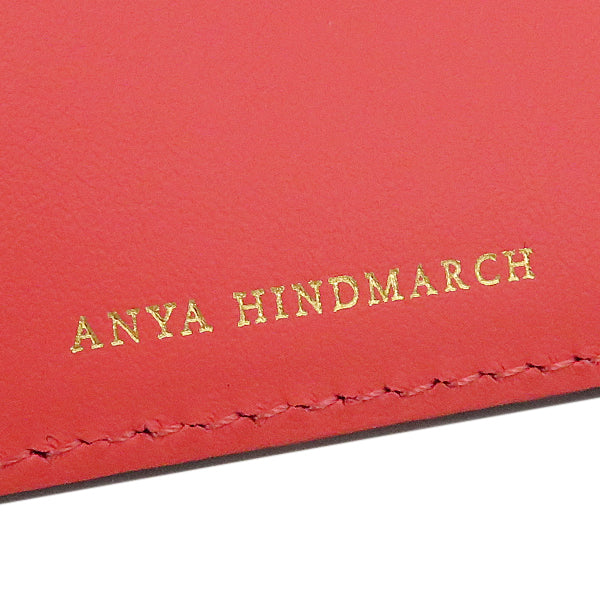 アニヤ・ハインドマーチ Anya Hindmarch ゼニー ミニ 三つ折り ウォレット 142816 ネイビー 山羊革 三つ折り財布 ゴールド金具 紺