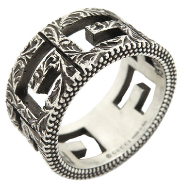 グッチ GUCCI スクエアG 551918 J8400 0811 シルバー シルバー925 #15 リング 指輪 スターリングシルバー エイジング加工 13.5号