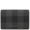 バーバリー BURBERRY チェック ウォレット 8062606 ブラック×グレー スムースレザー 三つ折り財布 ガンメタル金具 黒 コンパクト 新品 未使用