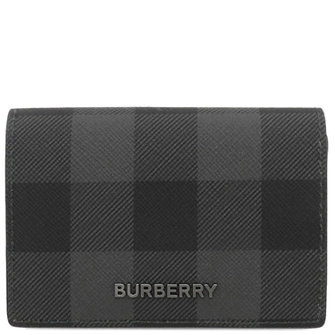 バーバリー BURBERRY チェック ウォレット 8062606 ブラック×グレー スムースレザー 三つ折り財布 ガンメタル金具 黒 コンパクト 新品 未使用