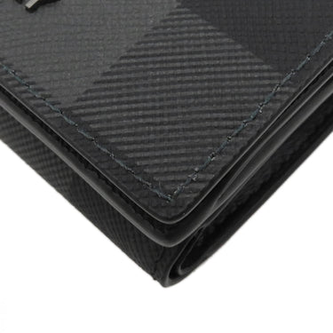 バーバリー BURBERRY チェック ウォレット 8062606 ブラック×グレー スムースレザー 三つ折り財布 ガンメタル金具 黒 コンパクト 新品 未使用