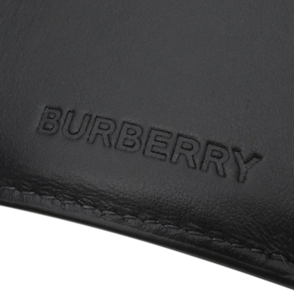 バーバリー BURBERRY チェック ウォレット 8062606 ブラック×グレー スムースレザー 三つ折り財布 ガンメタル金具 黒 コンパクト 新品 未使用