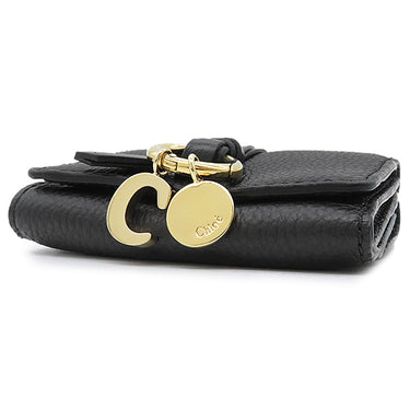 クロエ Chloe アルファベット ミニ コンパクトウォレット CHC21WP946F57001 ブラック カーフ 三つ折り財布 ゴールド金具 新品 未使用