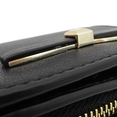 フルラ FURLA シェリー スモール 二つ折り財布 WP00390BX2045O6000 ブラック クラリスリュクスカーフレザー 二つ折り財布 ゴールド金具 黒 リボン コンパクト