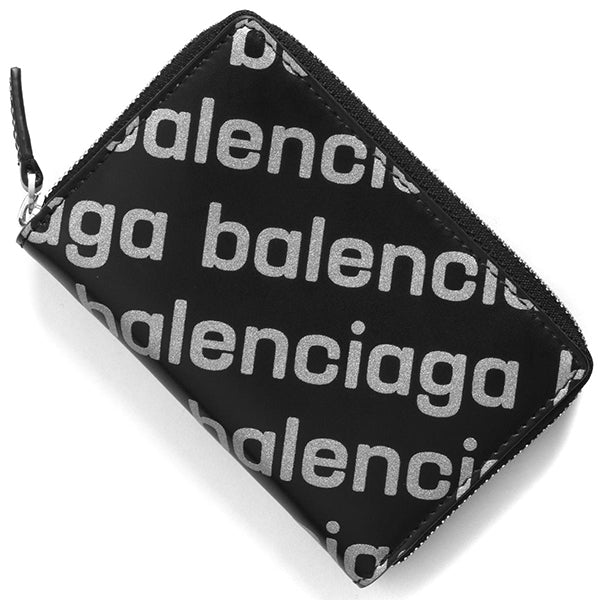 バレンシアガ BALENCIAGA キャッシュロゴプリント 61691123V731090 カーフ コインケース シルバー金具