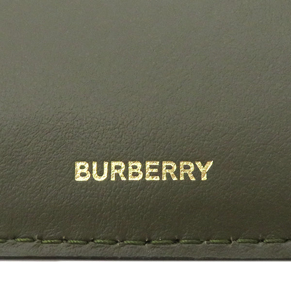 バーバリー BURBERRY ランカスターヴィンテージチェック 8073903 マルチカラー コーティングキャンバス レザー 三つ折り財布 ゴールド金具 カーキ