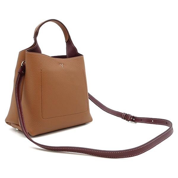 トッズ TODS T タイムレス レザー バッグ ミニ XBWAPAA9100QNK9P13 ブラウン レザー 2WAYバッグ シルバー金具 茶 ショルダー 新品 未使用