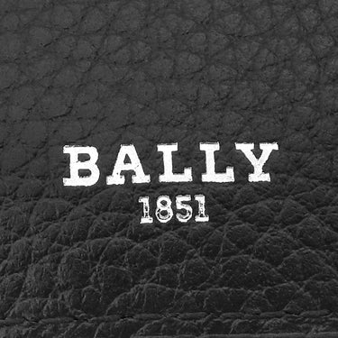 バリー BALLY ブリベル DSH 6306287 ブラック レザー 二つ折り財布 シルバー金具 黒 新品 未使用