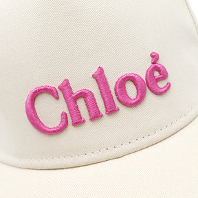 クロエ Chloe 刺繍ロゴ キャップ C20049117 オフホワイト コットン 58 帽子 白 新品 未使用