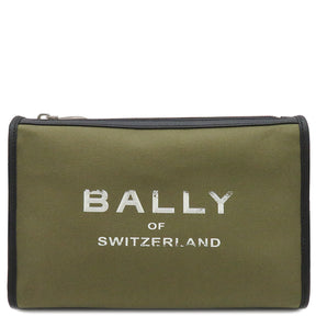 バリー BALLY アークル ARKLE 6306630 カーキグリーンXブラック キャンバス カーフ ショルダーバッグ シルバー金具 新品 未使用 緑 黒