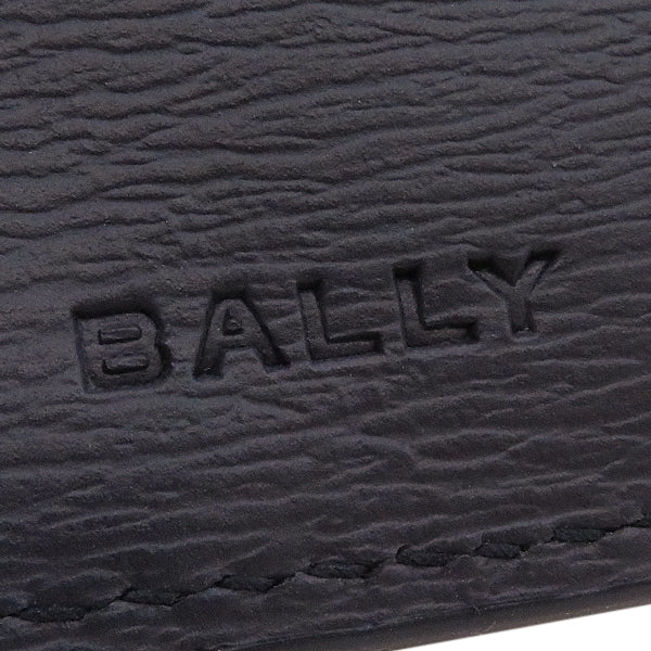 バリー BALLY クロッシング 6304558 ネイビー レザー 二つ折り財布 シルバー金具 紺 コンパクト